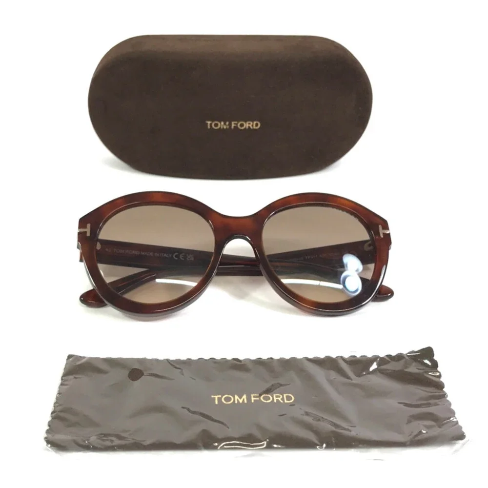 Tom Ford Sunglasses Kelly-02 TF611 53F Tortoise Frames w/ Brown Gradient Lenses